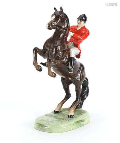 Beswick huntsmen on rearing horse, 24cm high : For Further Condition Reports and Live Bidding Please