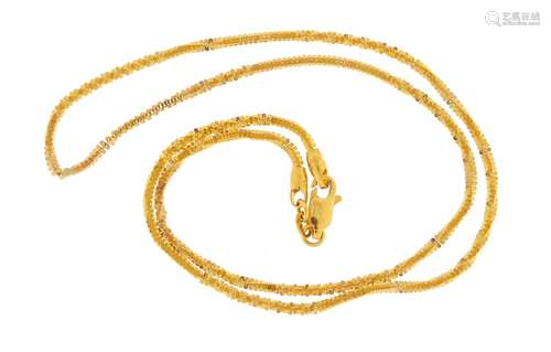 Indian 22ct gold necklace, 40cm in length, approximate weight 5.2g : For Further Condition Reports