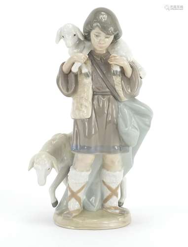 Lladro Nativity figure of a young shepherd numbered 5485, 21cm high : For Further Condition