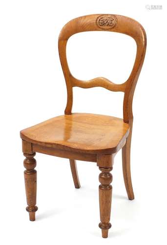 Railway interest Bristol and Exeter Oak boardroom chair, 90cm high : For Further Condition Reports