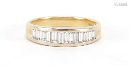 18ct gold diamond half eternity ring, size S, approximate weight 4.6g : For Further Condition