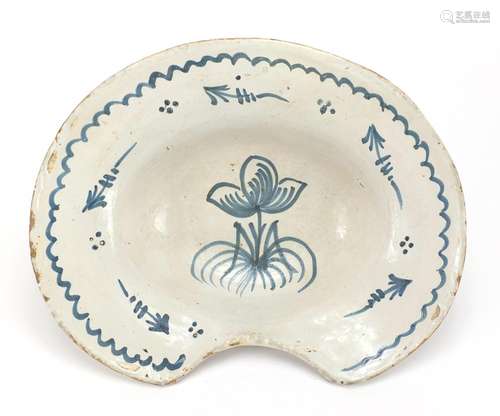 Antique delft tin glazed barbers bowl, 33cm wide : For Further Condition Reports Please Visit Our