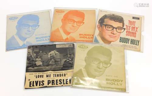 Five Buddy Holly 45PRM's : For Further Condition Reports and Live Bidding Please Go to Our Website