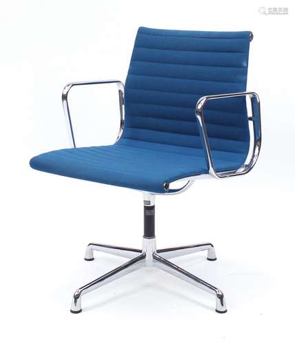 Charles and Ray Eames EA117 design desk chair with turquoise upholstery, 82cm high : For Further