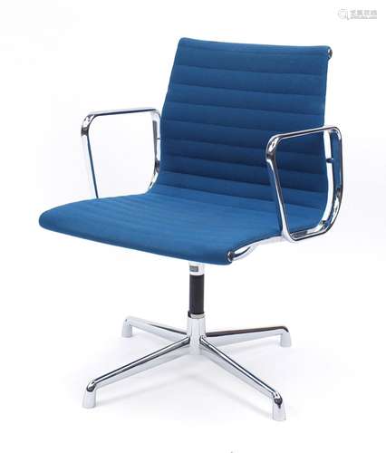 Charles and Ray Eames EA117 design desk chair with turquoise upholstery, 82cm high : For Further