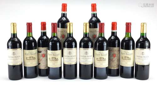 Twelve bottles of mature claret red wine comprising four bottles of 1997 Chateau Pichon Lussac St