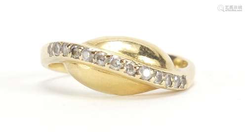 14ct gold clear stone half eternity ring, size M, approximate weight 2.6g : For Further Condition