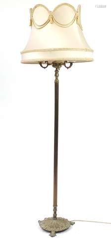 Bouillotte three branch floor lamp with tassel shade : For Further Condition Reports and Live