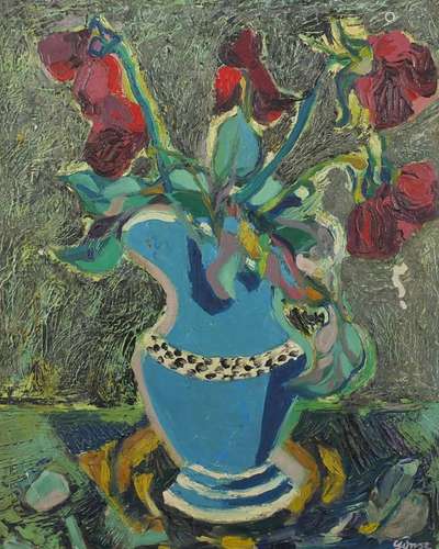 Still life flowers in a vase, oil on canvas, bearing a signature Gonse and inscriptions verso,