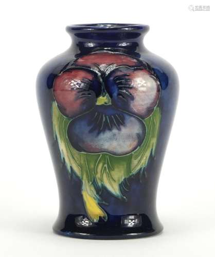 Moorcroft baluster vase, hand painted in the Anemone pattern, painted and impressed factory marks to