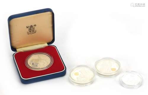 Silver proof coins including two golden wedding collection examples : For Further Condition