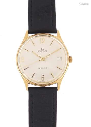 Gentleman's 9ct gold Garrard automatic wristwatch, with date dial, 3.5cm in diameter : For Further