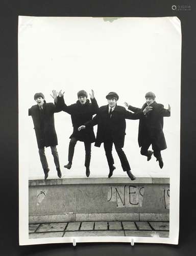 Vintage black and white photograph of The Beatle's, 30.5cm x 22cm : For Further Condition Reports