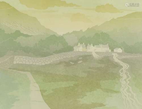 Bernard Green - Summer Morning, Lower Lolva, Pembs, pencil signed print, limited edition 9/80,