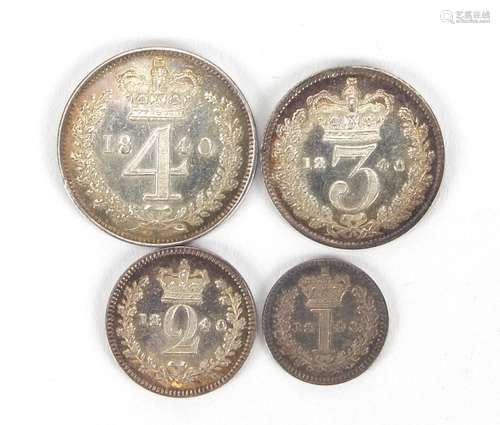 Victoria Young Head 1840 Maundy coin set : For Further Condition Reports Please Visit Our Website