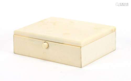 Victorian rectangular ivory box, 3.5cm H x 10cm W x 8cm D : For Further Condition Reports Please