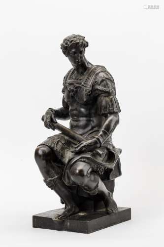 Giuliano de'Medicinach der Marmorstatue von Michelangelo Buonarroti, Florenz. Bronze, braun