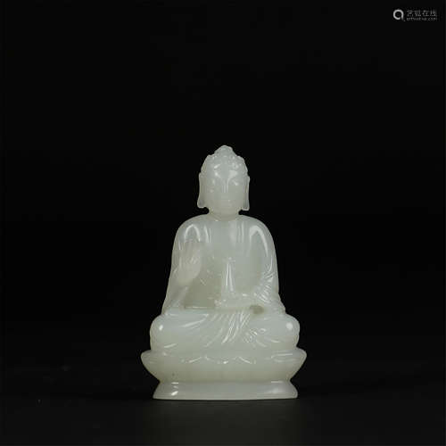 CHINESE JADE SEATED BUDDHA