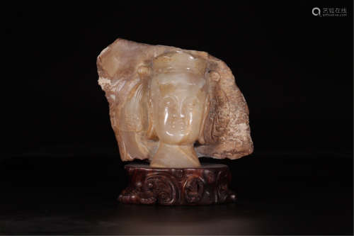 CHINESE JADE BUDDHA HEAD