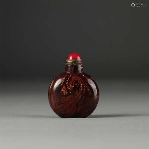 CHINESE PEKING GLASS SNUFF BOTTLE