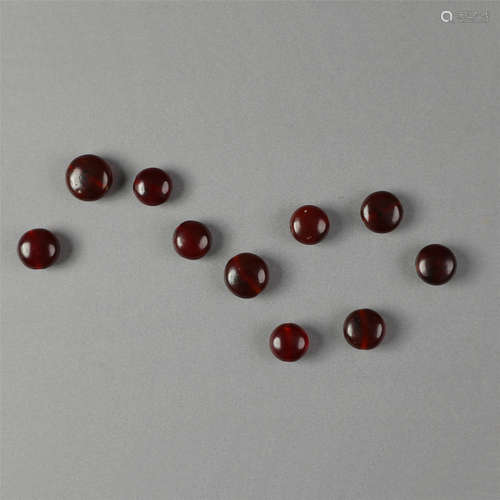 CHINESE RED AGATE BEADS LIAO DYNASTY