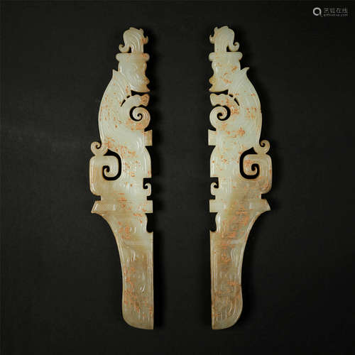 PAIR OF CHINESE ANCIENT JADE PLAQUE