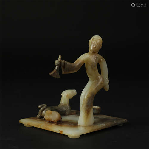 CHINESE ANCIENT JADE DANCER TABLE ITEM