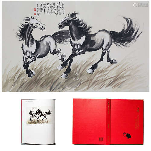 CHINESE SCROLL PAINTING OF HORSE WITH PUBLICATION