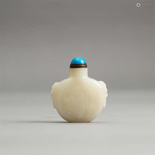 CHINESE WHITE JADE SNUFF BOTTLE