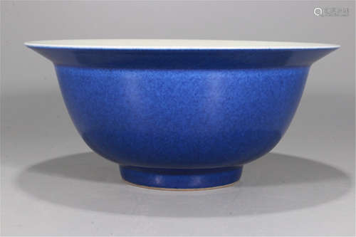 CHINESE PORCELAIN BLUE GLAZE BOWL