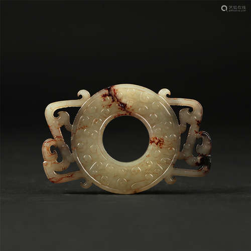 CHINESE ANCIENT JADE DRAGON BI DISK