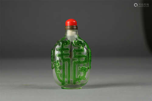 CHINESE PEKING GLASS SNUFF BOTTLE