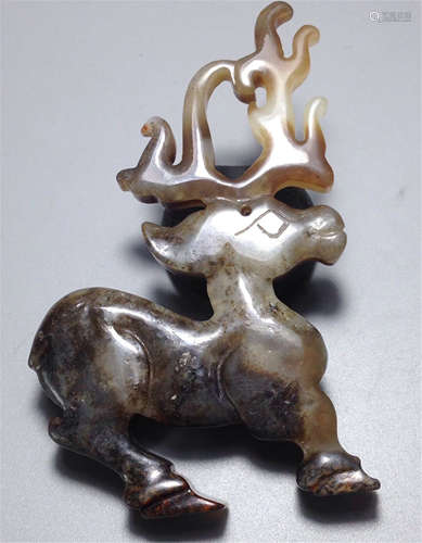 CHINESE ANCIENT JADE DEER