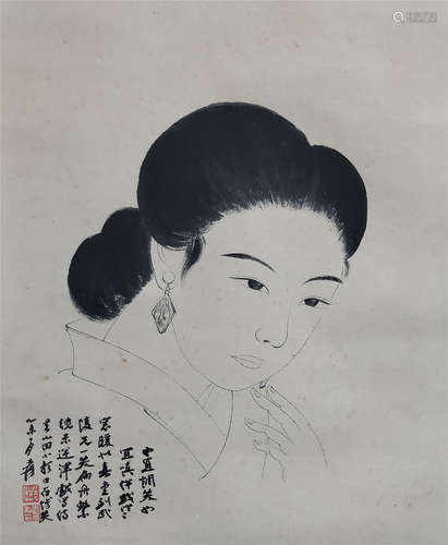 CHINESE SCROLL PAINTING OF BEAUTY