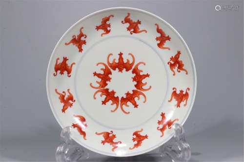 CHINESE PORCELAIN FAMILLE ROSE FLOWER PLATE