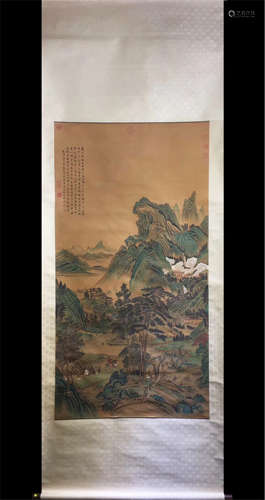 CHINESE SCROLL PAINTING OF MOUNTAIN VIEWS