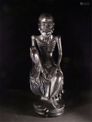 CHINESE HARDWOOD ZITAN SEATED LOHAN