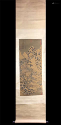 CHINESE SCROLL PAINTING OF MOUNTAIN VIEWS