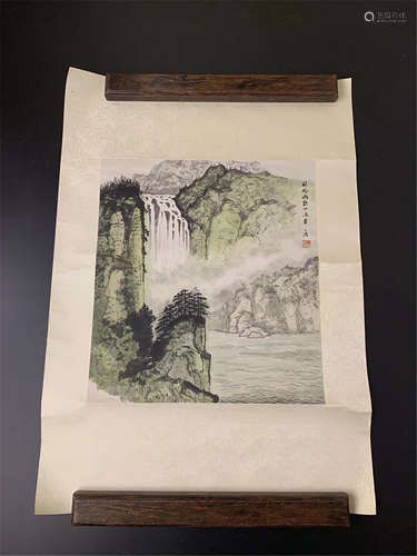 CHINESE SCROLL PAINTING OF MOUNTAIN VIEWS