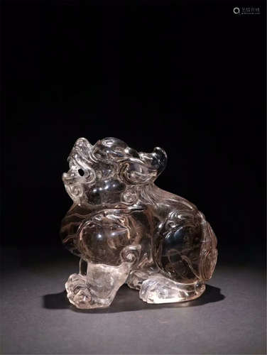 CHINESE ROCK CRYSTAL BEAST TABLE ITEM