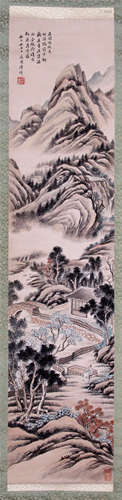 CHINESE SCROLL PAINTING OF MOUNTAIN VIEWS