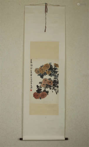 CHINESE SCROLL PAINTING OF FLOWER