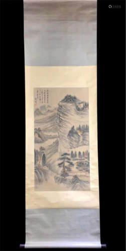 CHINESE SCROLL PAINTING OF MOUNTAIN VIEWS