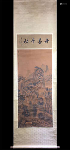 CHINESE SCROLL PAINTING OF MOUNTAIN VIEWS