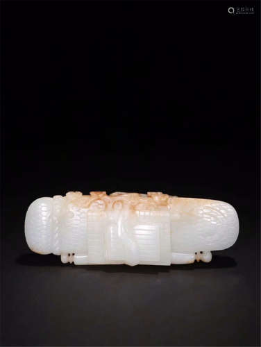 CHINESE WHITE JADE ZITHER TABLE ITEM