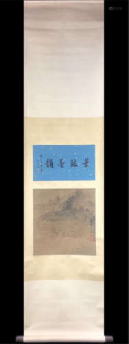 CHINESE SCROLL PAINTING OF MOUNTAIN VIEWS