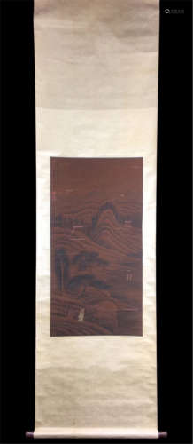 CHINESE SCROLL PAINTING OF MOUNTAIN VIEWS