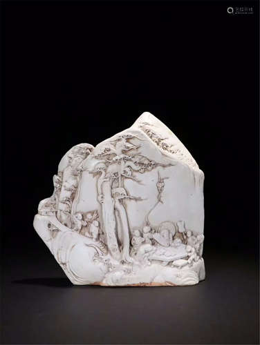 CHINESE PORCELAIN WHITE GLAZE SCHOLAR'S ROCK