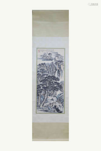 CHINESE SCROLL PAINTING OF MOUNTAIN VIEWS