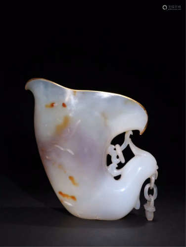 CHINESE AGATE PHOENIX JUE CUP